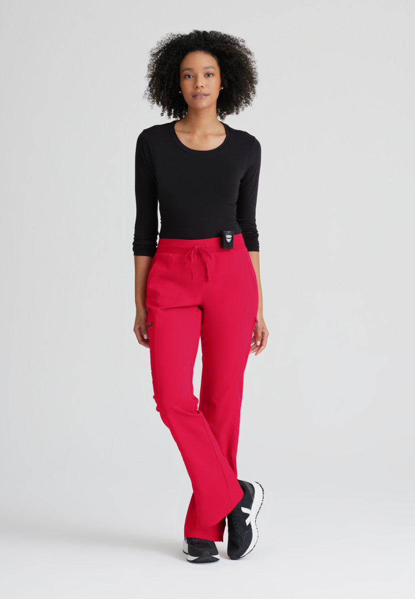 Kim 3-Pocket Mid-Rise Straight Leg Scrub Pant