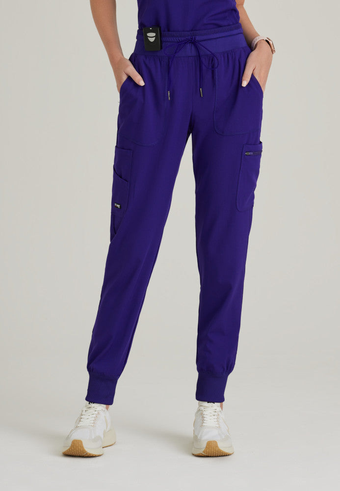 Carly 7-Pocket Mid-Rise Jogger Scrub Pant Women's Scrub Jogger Grey's Anatomy Brilliance XXS