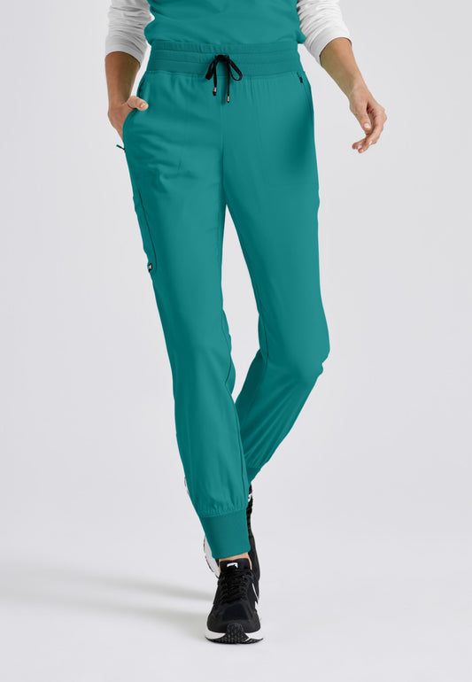 Petite Eden 5-Pocket Mid-Rise Jogger Scrub Pant