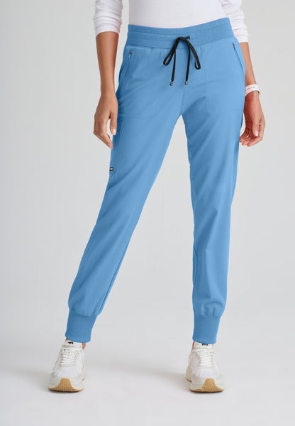 Tall Grey's Anatomy | Eden 5-Pocket Mid-Rise Jogger Scrub Pant Women's Tall Scrub Jogger Grey's Anatomy Ceil Blue XS 