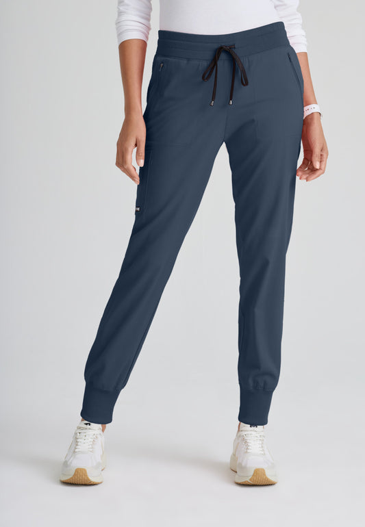 Petite Eden 5-Pocket Mid-Rise Jogger Scrub Pant