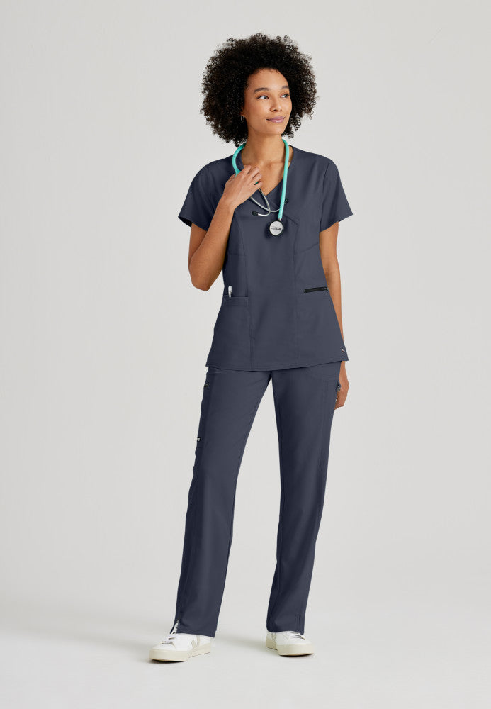 Grey's Anatomy Kim Top - 3 Pocket V-Neck Scrub Top Women's Scrub Top Grey's Anatomy Spandex Stretch   