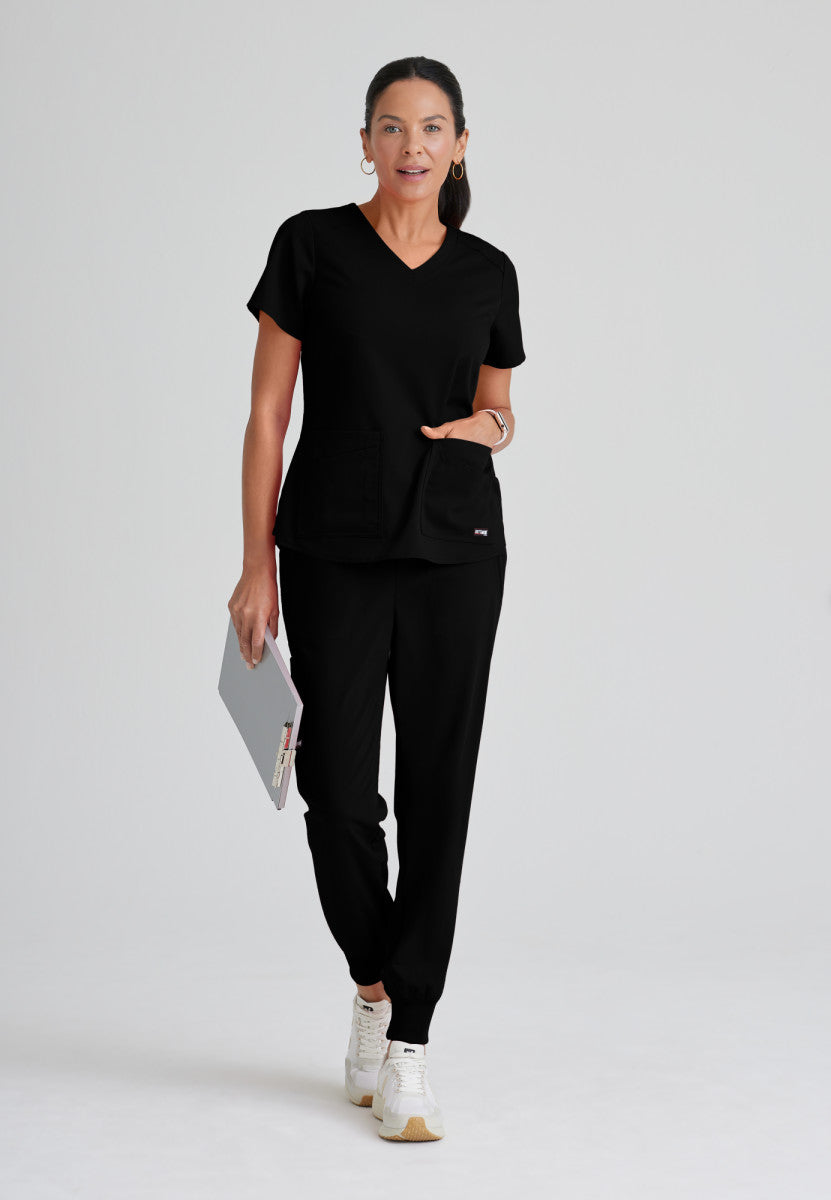 Emma 4-Pocket V-Neck Scrub Top Women's Scrub Top Grey's Anatomy Spandex Stretch