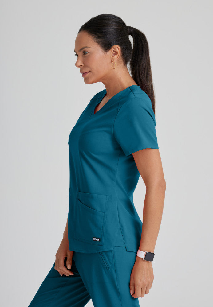 Grey's Anatomy - Emma Scrub Top Women's Scrub Top Grey's Anatomy Spandex Stretch   