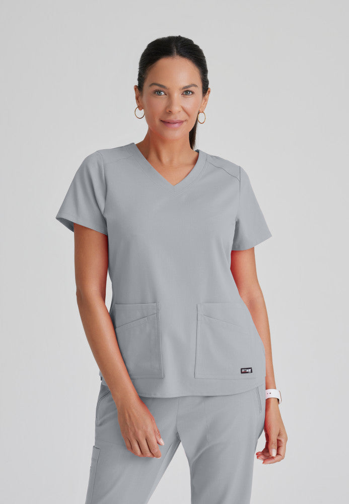 Grey's Anatomy - Emma Scrub Top in Seasonal Colors Women's Scrub Top Grey's Anatomy Spandex Stretch Moonstruck XXS 