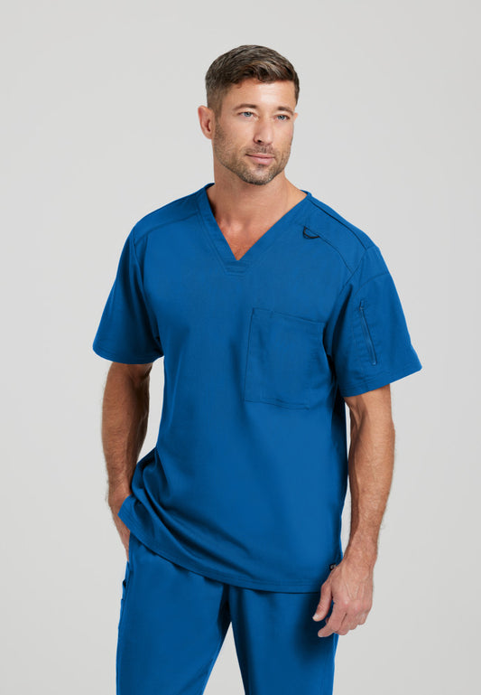 Murphy 2-Pocket V-Neck Men's Scrub Top Men's Scrub Top Grey's Anatomy Royal Blue XS