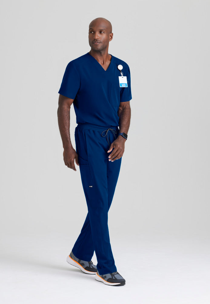 Grey's Anatomy Murphy Top - Men's Chest Pocket V-Neck Scrub Top Men's Scrub Top Grey's Anatomy Spandex Stretch   