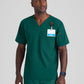 Grey's Anatomy Murphy Top - Men's Chest Pocket V-Neck Scrub Top Men's Scrub Top Grey's Anatomy Spandex Stretch Hunter Green XS 