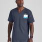 Grey's Anatomy Murphy Top - Men's Chest Pocket V-Neck Scrub Top Men's Scrub Top Grey's Anatomy Spandex Stretch Steel XS 