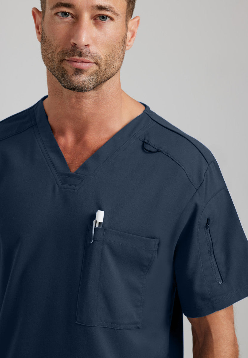 Cambrian College Nursing - Murphy Scrub Top Men's Scrub Top Grey's Anatomy Spandex Stretch