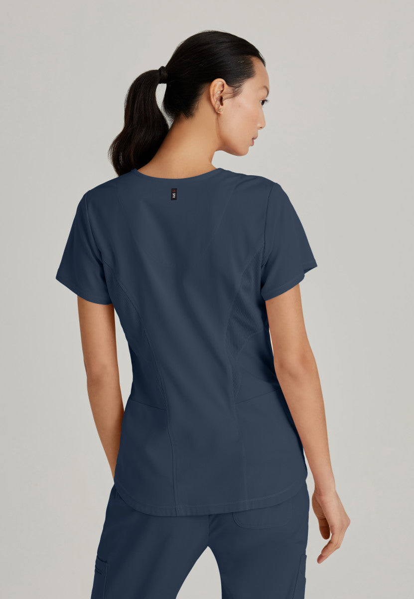 Carly 3-Pocket Curved V-Neck Scrub Top Women's Scrub Top Grey's Anatomy