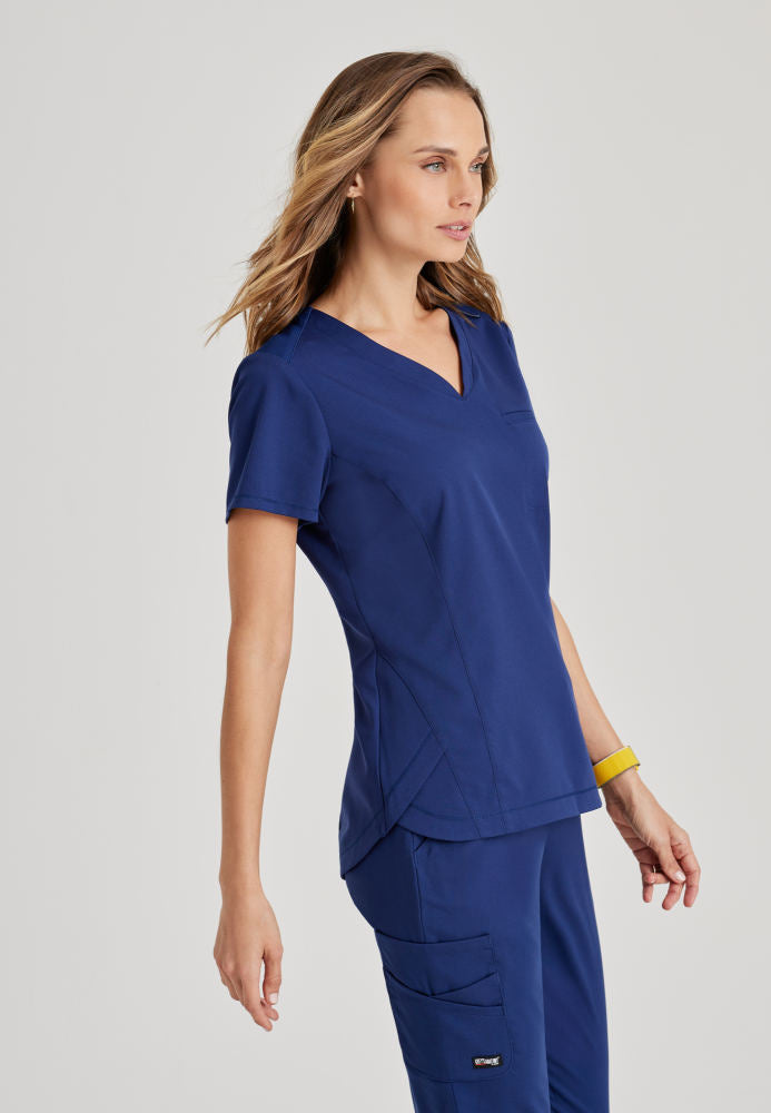 Capri 2-Pocket Hourglass V-Neck Scrub Top Women's Scrub Top Grey's Anatomy by Barco
