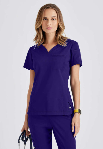 Grey's Anatomy | Capri 2-Pocket Hourglass V-Neck Scrub Top Women's Scrub Top Grey's Anatomy Brilliance XXS 