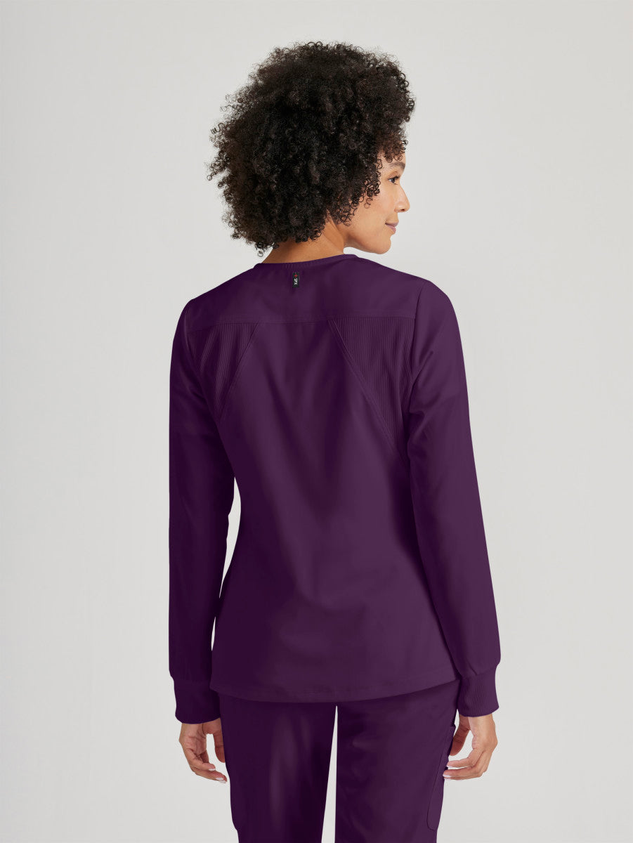 Gianna Warm-Up Scrub Jacket - Eggplant Women's Scrub Jacket Grey's Anatomy by Barco