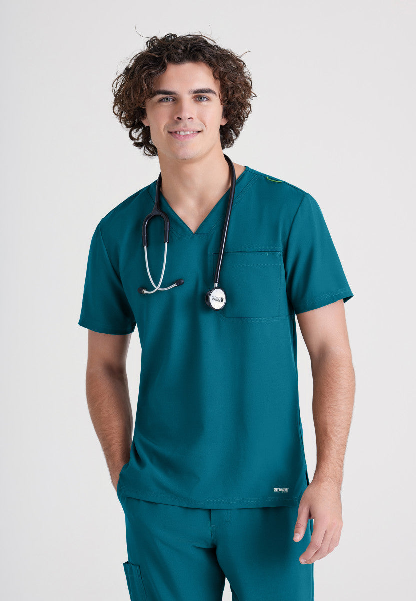 Journey Men's Scrub Top | Sudbury Campus Men's Scrub Top Grey's Anatomy Evolve Bahama XS 