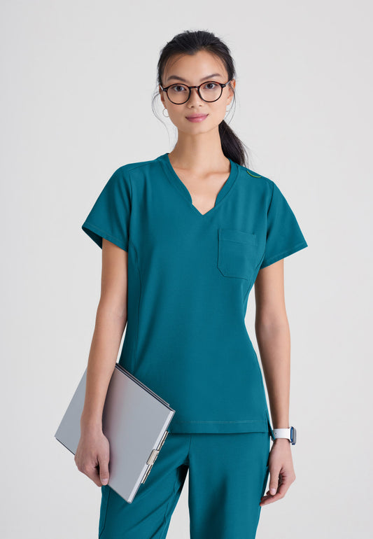 Sway Tuck In Scrub Top | Sudbury Campus Women's Scrub Top Grey's Anatomy Evolve Bahama XXS 