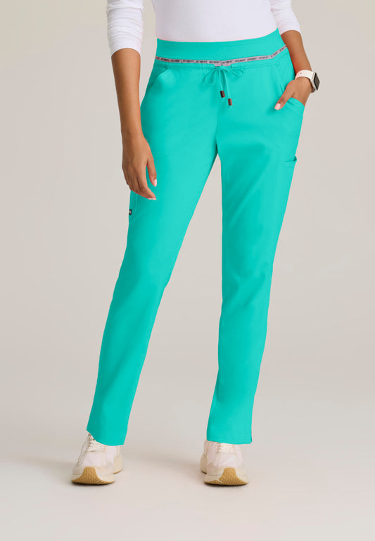 Serena Double Cargo Tapered Scrub Pants Women's Scrub Pant Grey's Anatomy Spandex Stretch Alpine Aqua XXS