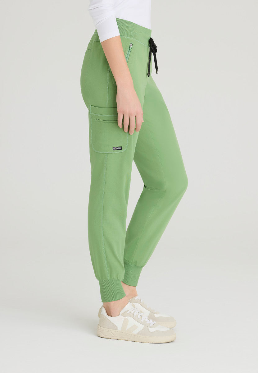 Eden 5-Pocket Mid-Rise Jogger Scrub Pant Women's Scrub Jogger Grey's Anatomy Spandex Stretch