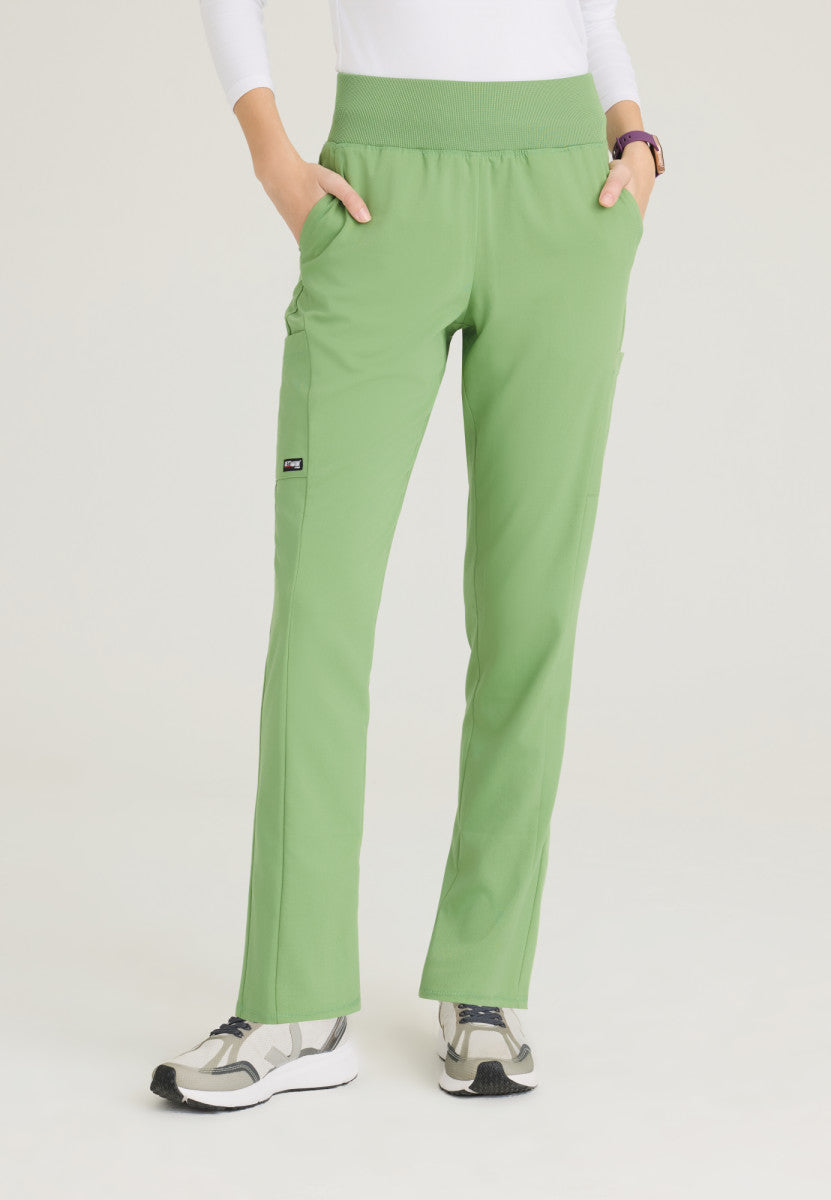 Renee 6-Pocket Cargo Knit Scrub Pant Women's Scrub Pant Grey's Anatomy Spandex Stretch Sweet Basil XXS
