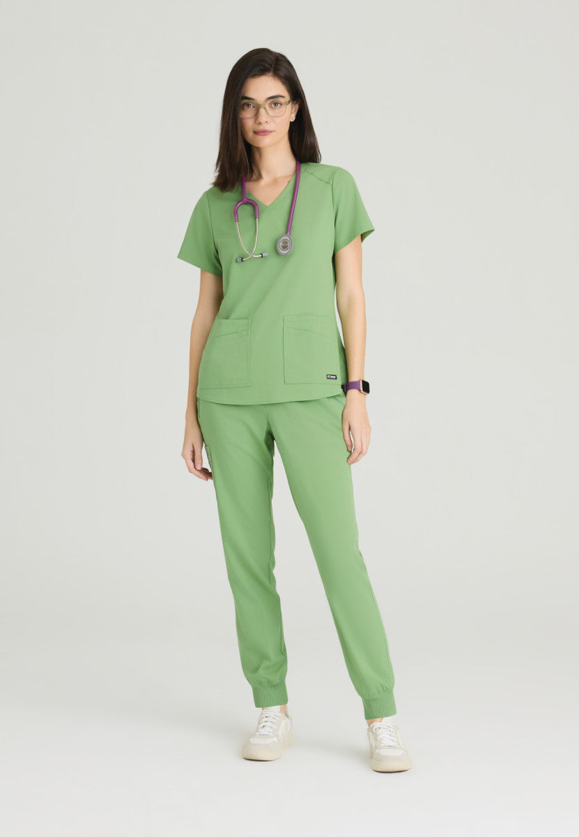 Emma 4-Pocket V-Neck Scrub Top Women's Scrub Top Grey's Anatomy Spandex Stretch