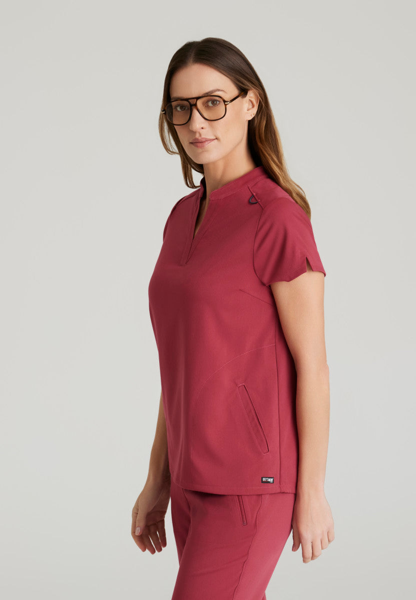 Grey's Anatomy | Avery 2 Pocket Banded Collar Top Women's Scrub Top Grey's Anatomy   