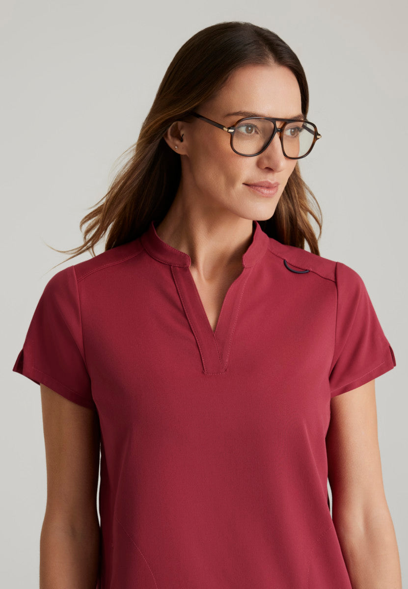 Grey's Anatomy | Avery 2 Pocket Banded Collar Top Women's Scrub Top Grey's Anatomy   