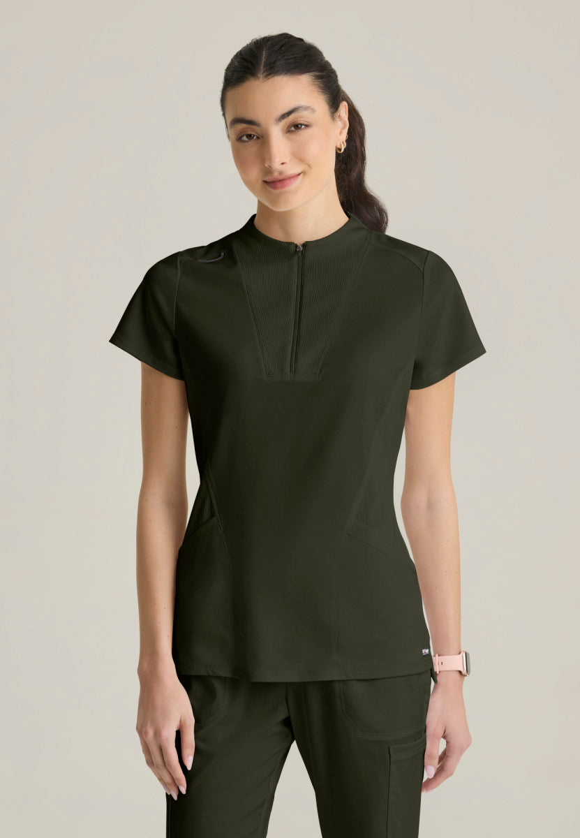 Kristi Zip Front Scrub Top