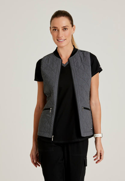 Grey's Anatomy - Cristina Quilted Scrub Vest Women's Scrub Vest Grey's Anatomy Spandex Stretch XXS  