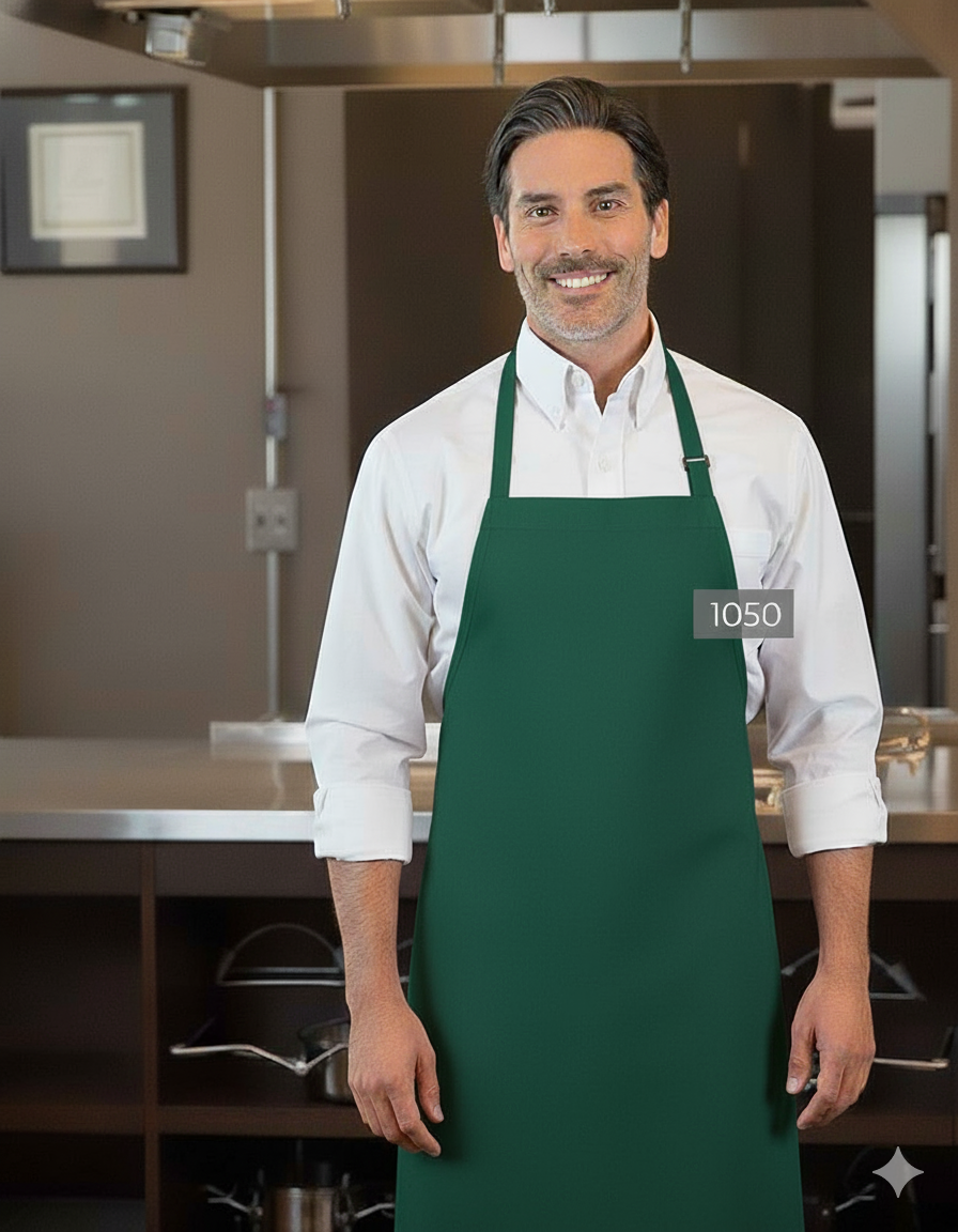 Full-Length Bib Apron with Pockets Bib Apron Premium Uniforms Hunter Green