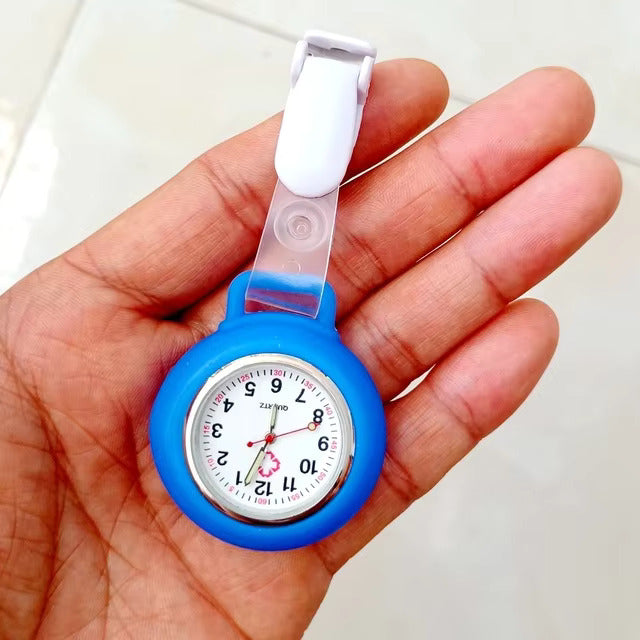 Clip On Analog Nurse Watch Clip Watch Lasalle Uniform Blue  