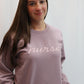 NURSE Cursive Crewneck Sweatshirt Crewneck Sweatshirt Lasalle Uniform Pink XS 