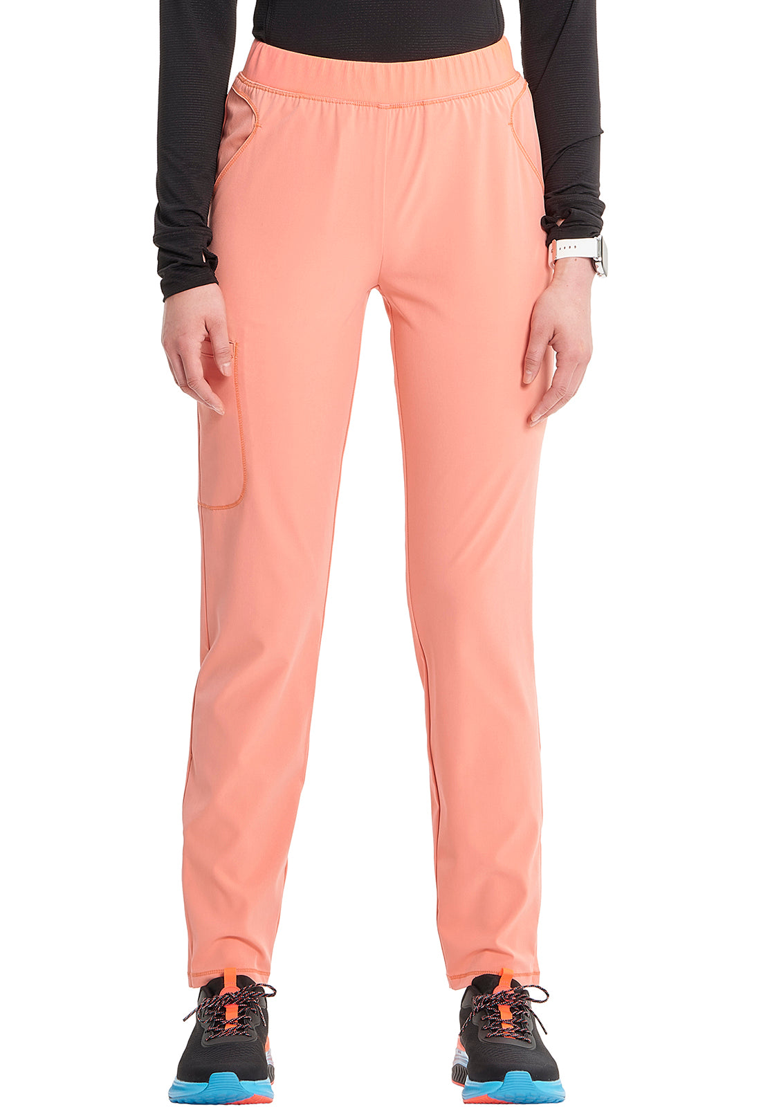 GNR8 Mid Rise Pull-on Tapered Leg Cargo Scrub Pant Women's Scrub Pant Infinity GNR8 Electric Coral XXS 