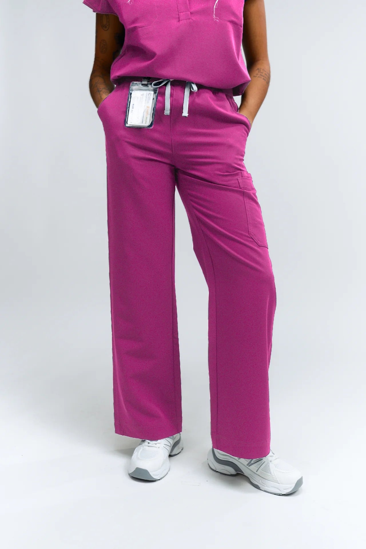 ACE High-Waisted Wide Leg Scrub Pants