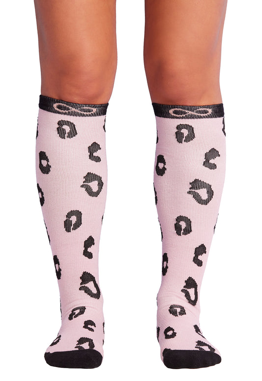 Cherokee Infinity - Knee High Compression Socks 15-20 mmHg Women's Compression Socks Cherokee Legwear Frosted Cheetah  