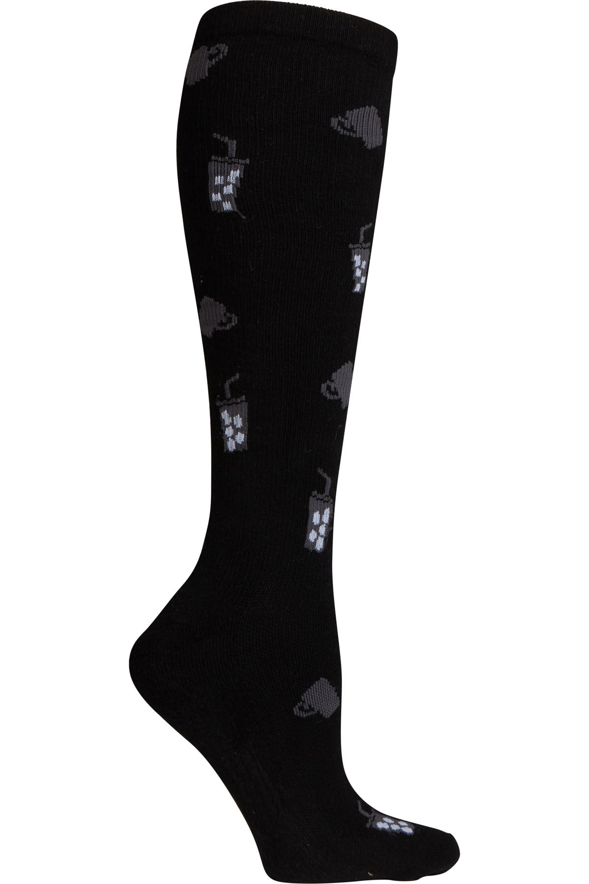 Knee High 15-20 mmHg Compression Socks Women's Compression Socks Cherokee Legwear Coffee Time S/M 