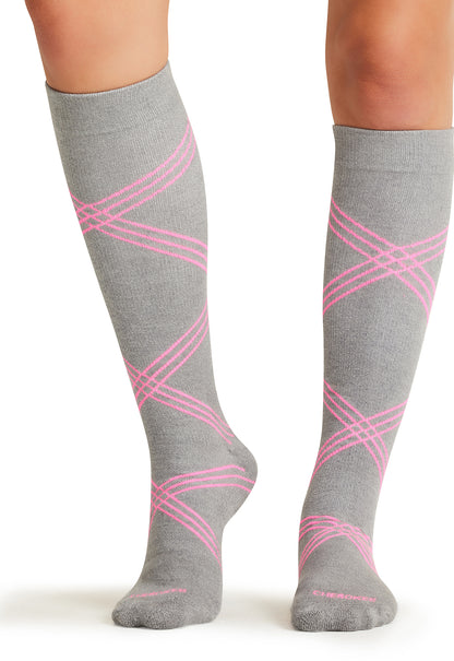 Knee High 15-20 mmHg Compression Socks Women's Compression Socks Cherokee Legwear Twisted Shocking Pink S/M 