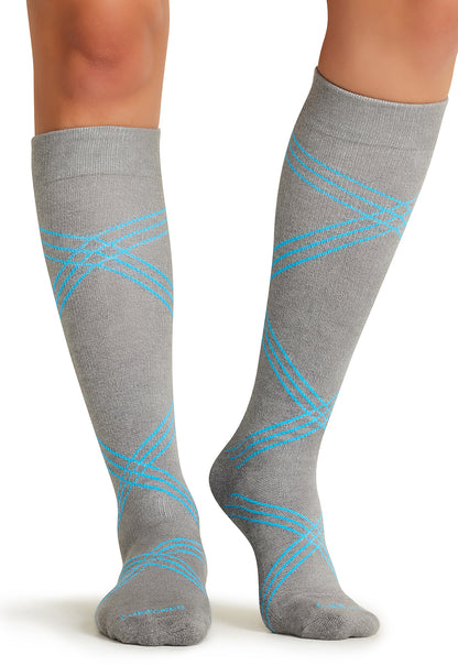 Knee High 15-20 mmHg Compression Socks Women's Compression Socks Cherokee Legwear Twisted Turquoise S/M 