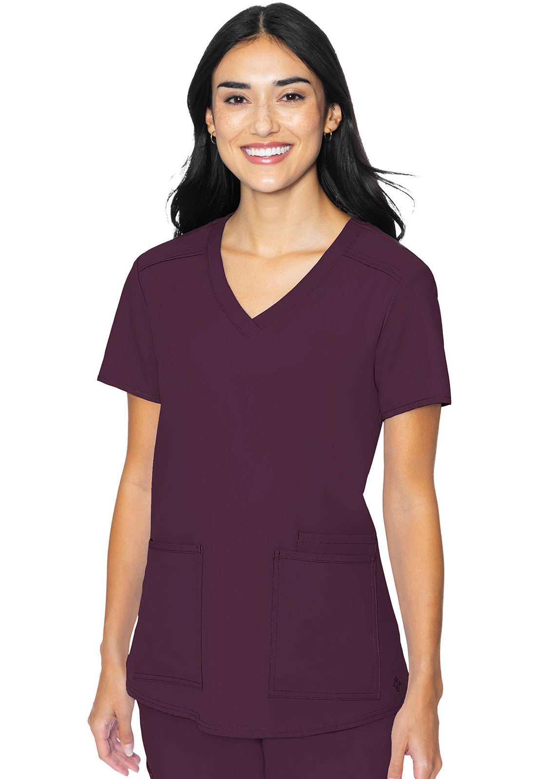 Insight 3 Pocket Scrub Top – Lightweight, Stretch, Moisture-Wicking Women's Scrub Top Med Couture Wine XS