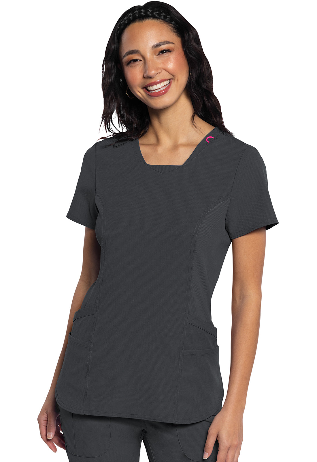 Med Couture Amp | V-Neck Scrub Top Women's Scrub Top Med Couture Pewter XS 