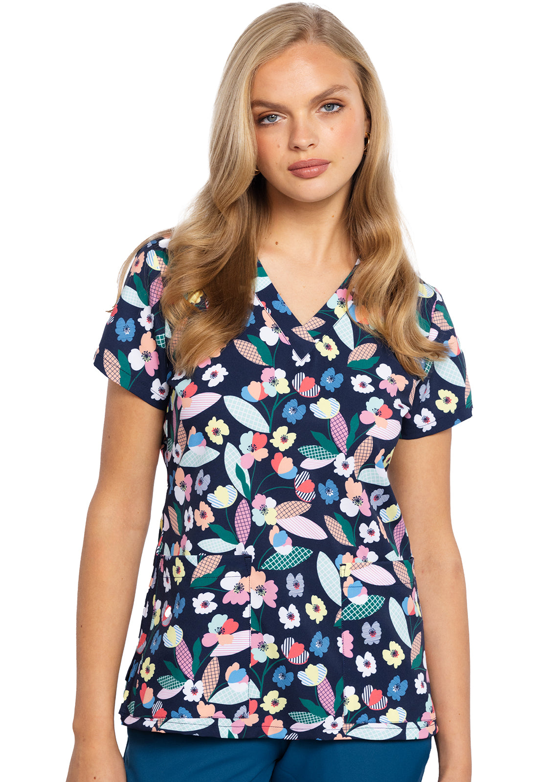 MEDCOUTURE V-Neck Print Top Women's Print Scrub Top MEDCOUTURE S