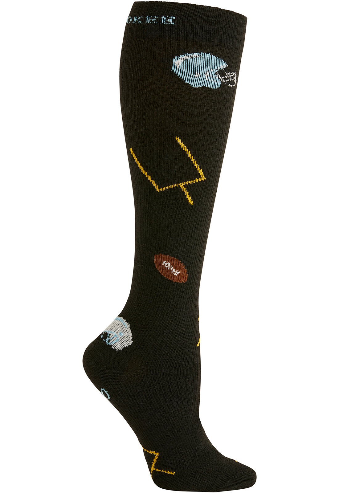 Men's 10-15mmHg Compression Socks Men's Compression Socks Cherokee Legwear Football Fun  