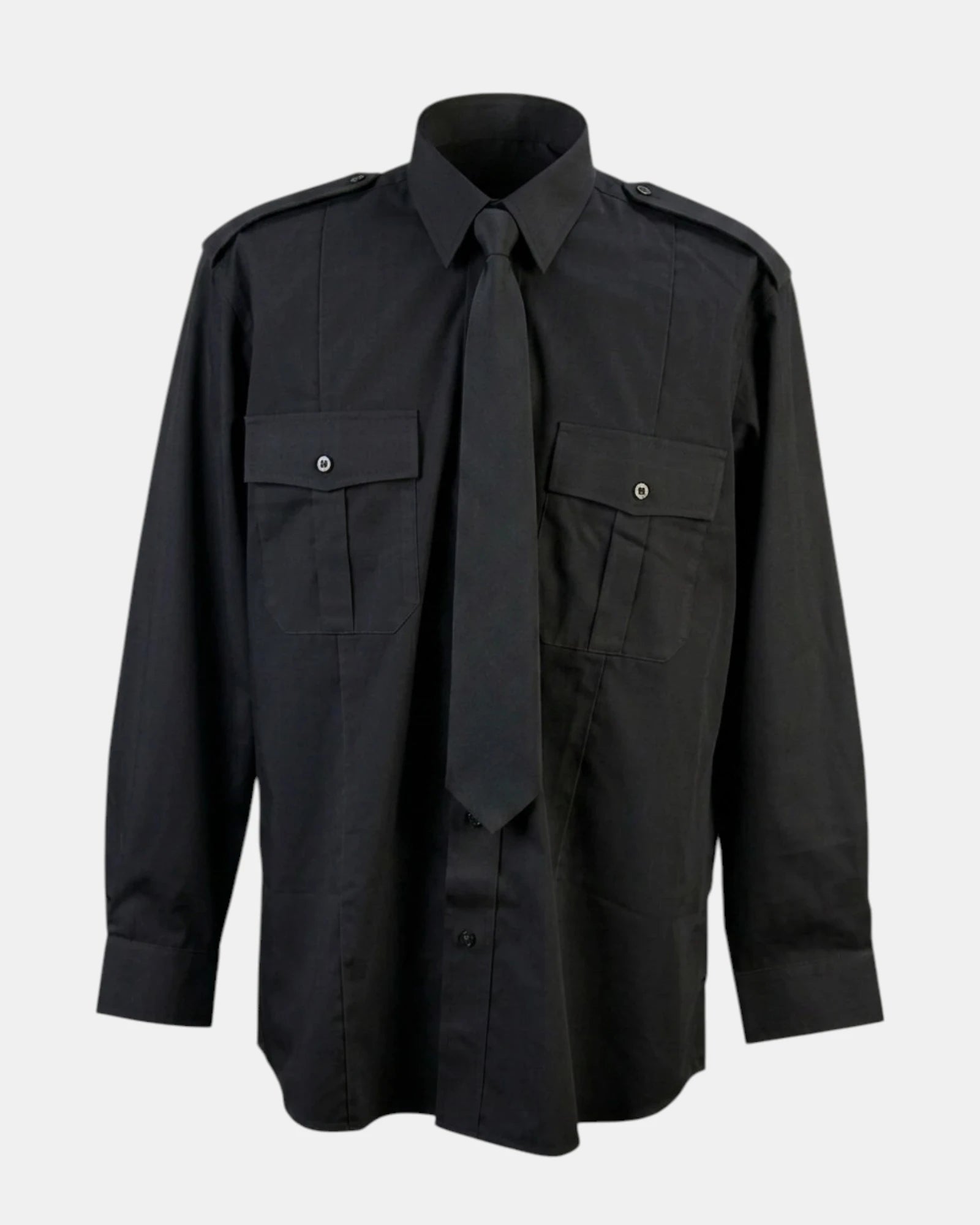OPUS MS509R Military Long Sleeve Shirt in the colour Black.