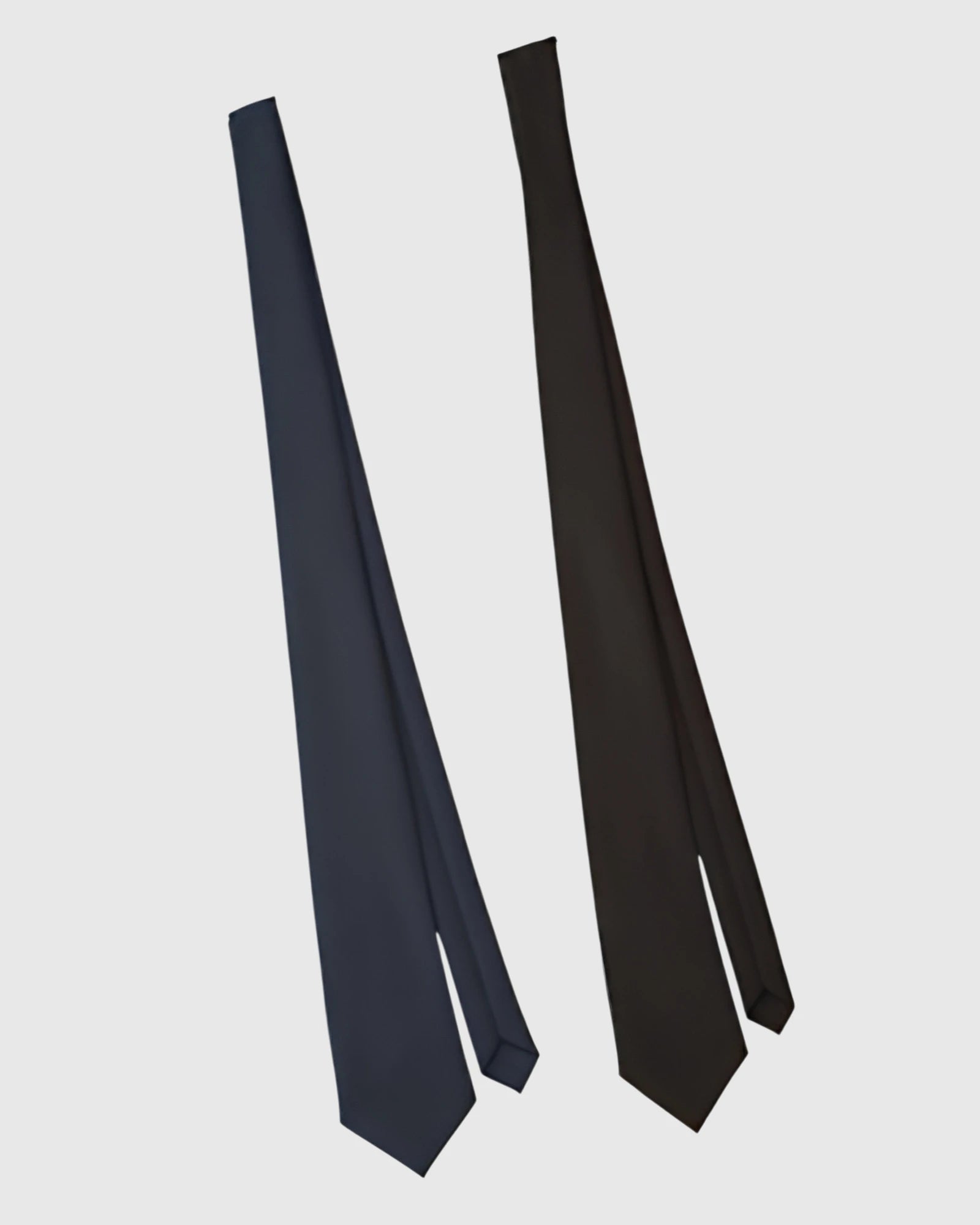OPUS NT615 Professional Self-Tie Neck Tie.  Two neckties, one in dark navy blue and one in black, displayed vertically side-by-side on a light gray background.