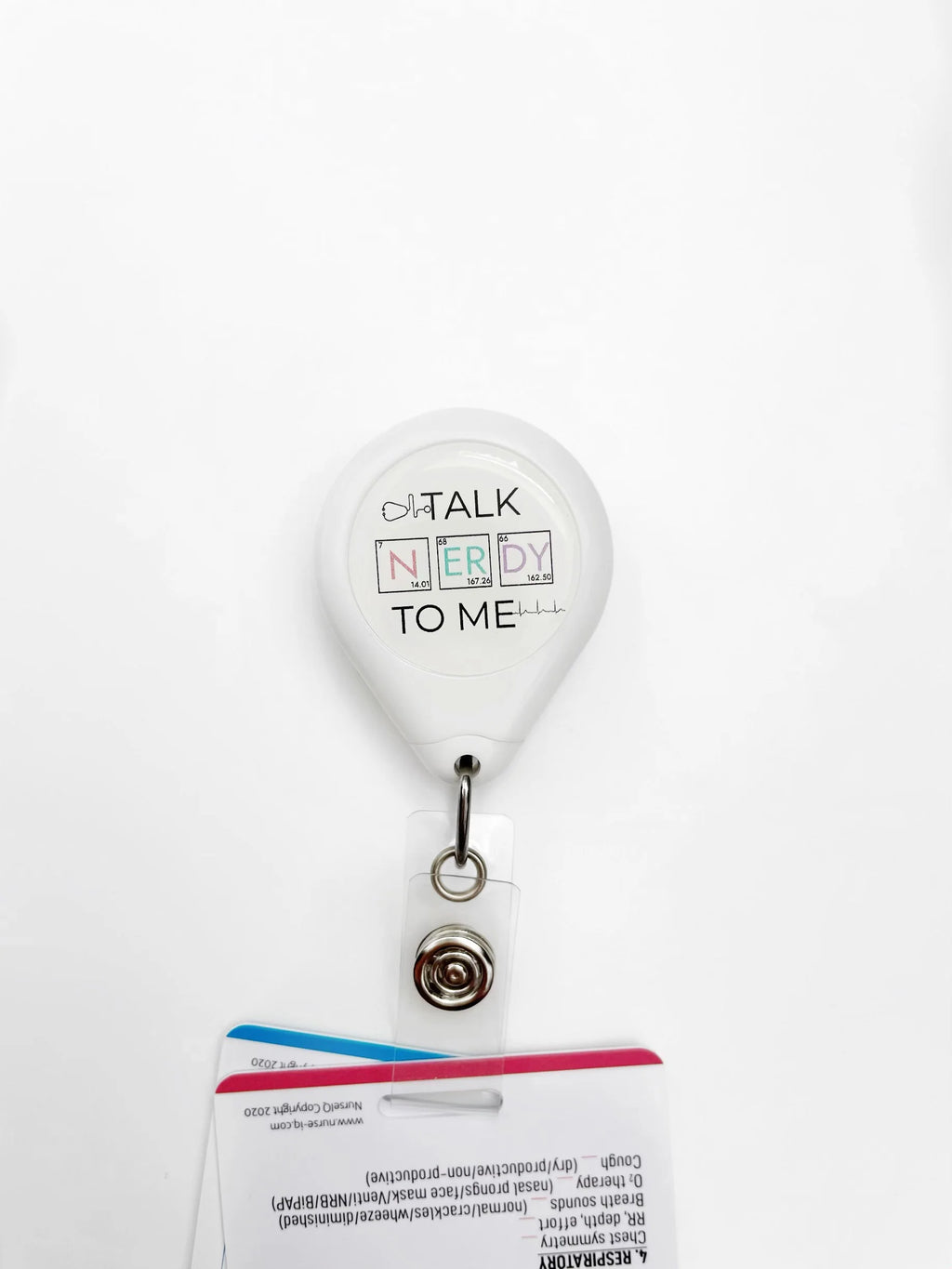 Talk To Me Nerdy - Retractable ID Badge Reel Retractable Badge Reel NurseIQ
