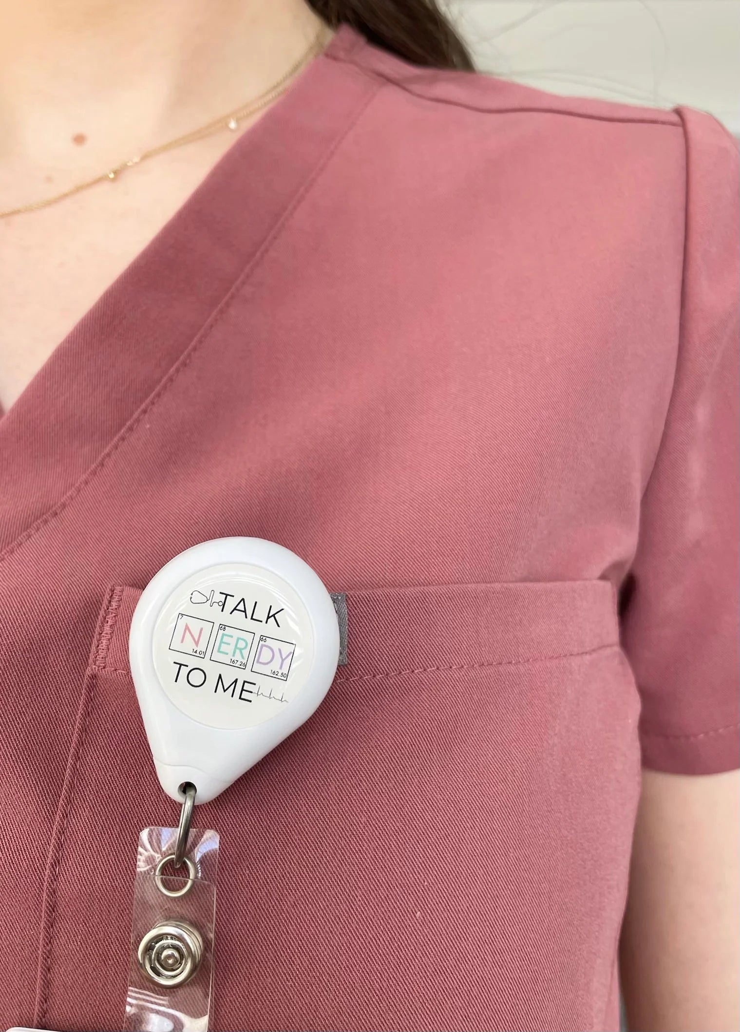 Talk To Me Nerdy - Retractable ID Badge Reel Retractable Badge Reel NurseIQ