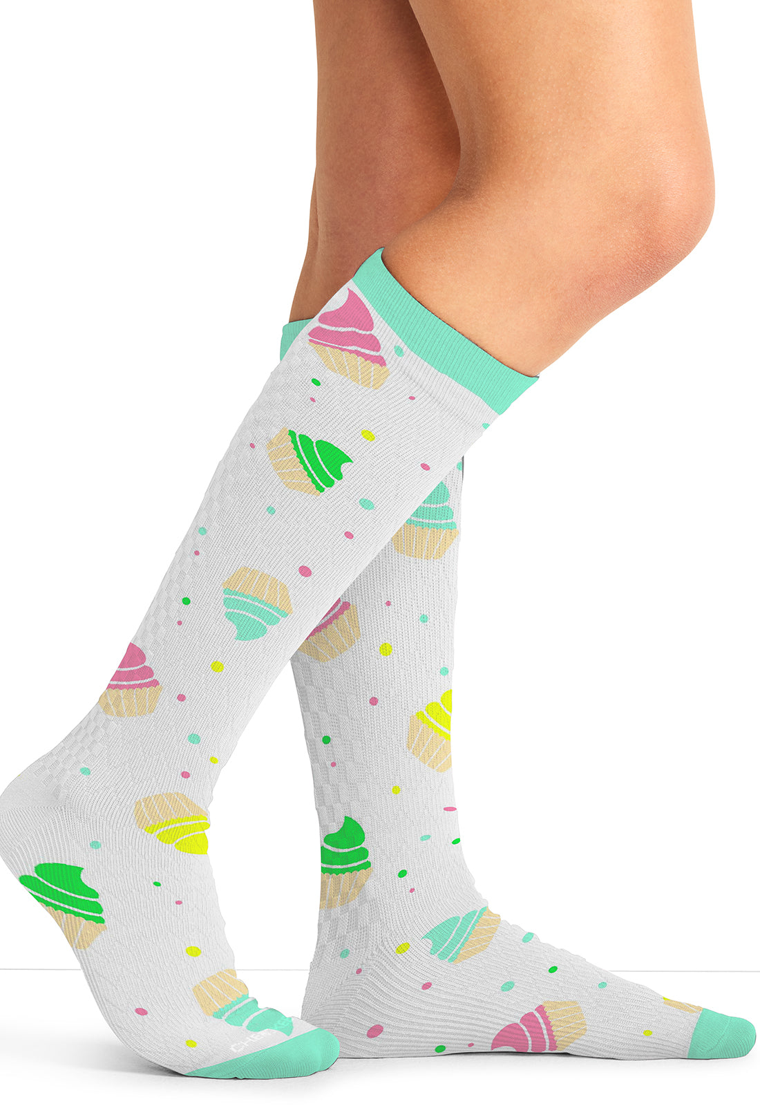 Cupcake Party Compression Socks Women's Compression Socks Cherokee Legwear Regular