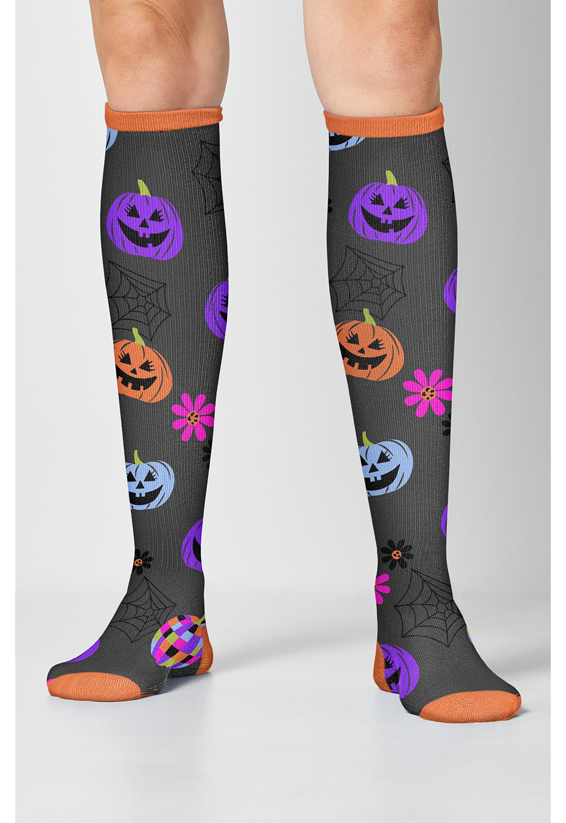 Disco Pumpkins Compression Socks