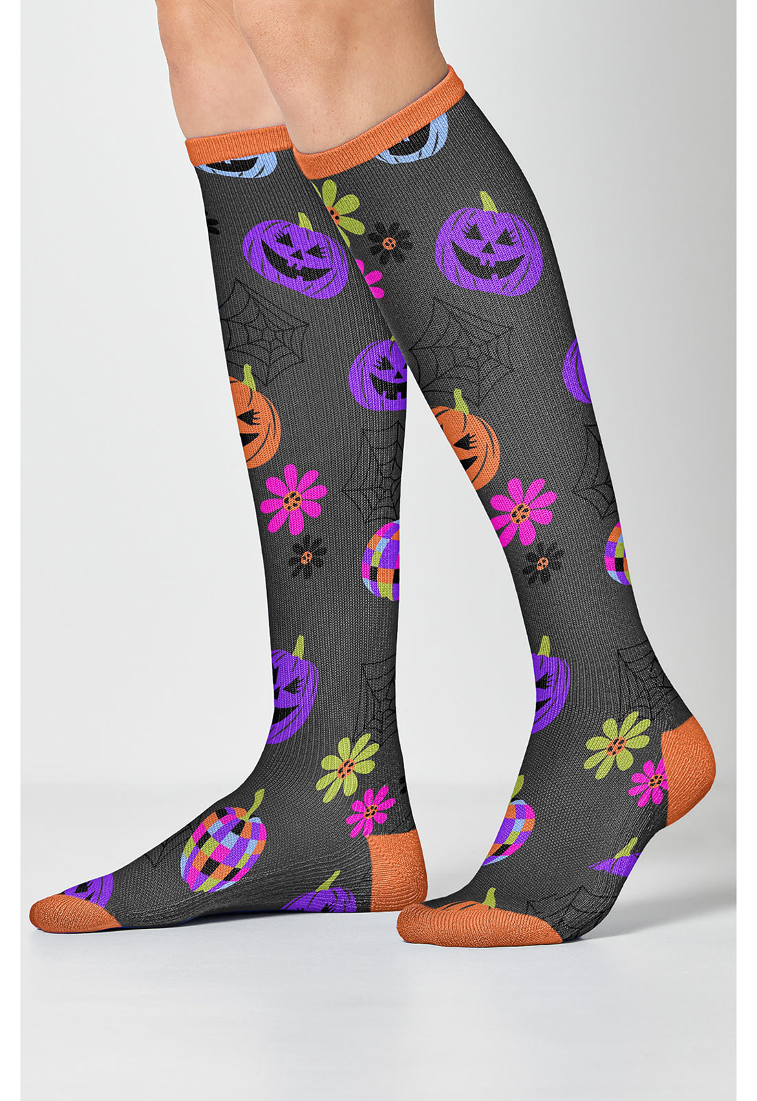 Disco Pumpkins Compression Socks