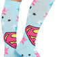 Women's 10-15mmHg Compression Socks Cartoon and Superhero Prints Compression Socks Cherokee Legwear Flying Hero  