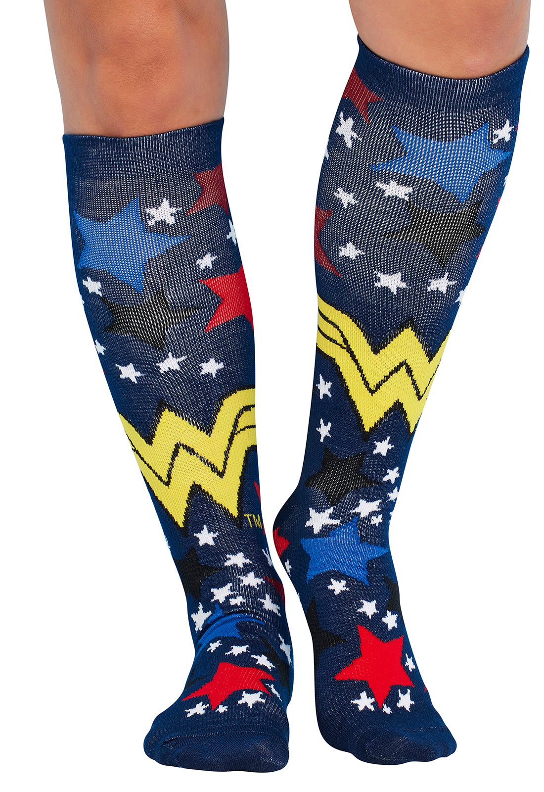 Women's 10-15mmHg Compression Socks Cartoon and Superhero Prints Compression Socks Cherokee Legwear Wonder Stars  